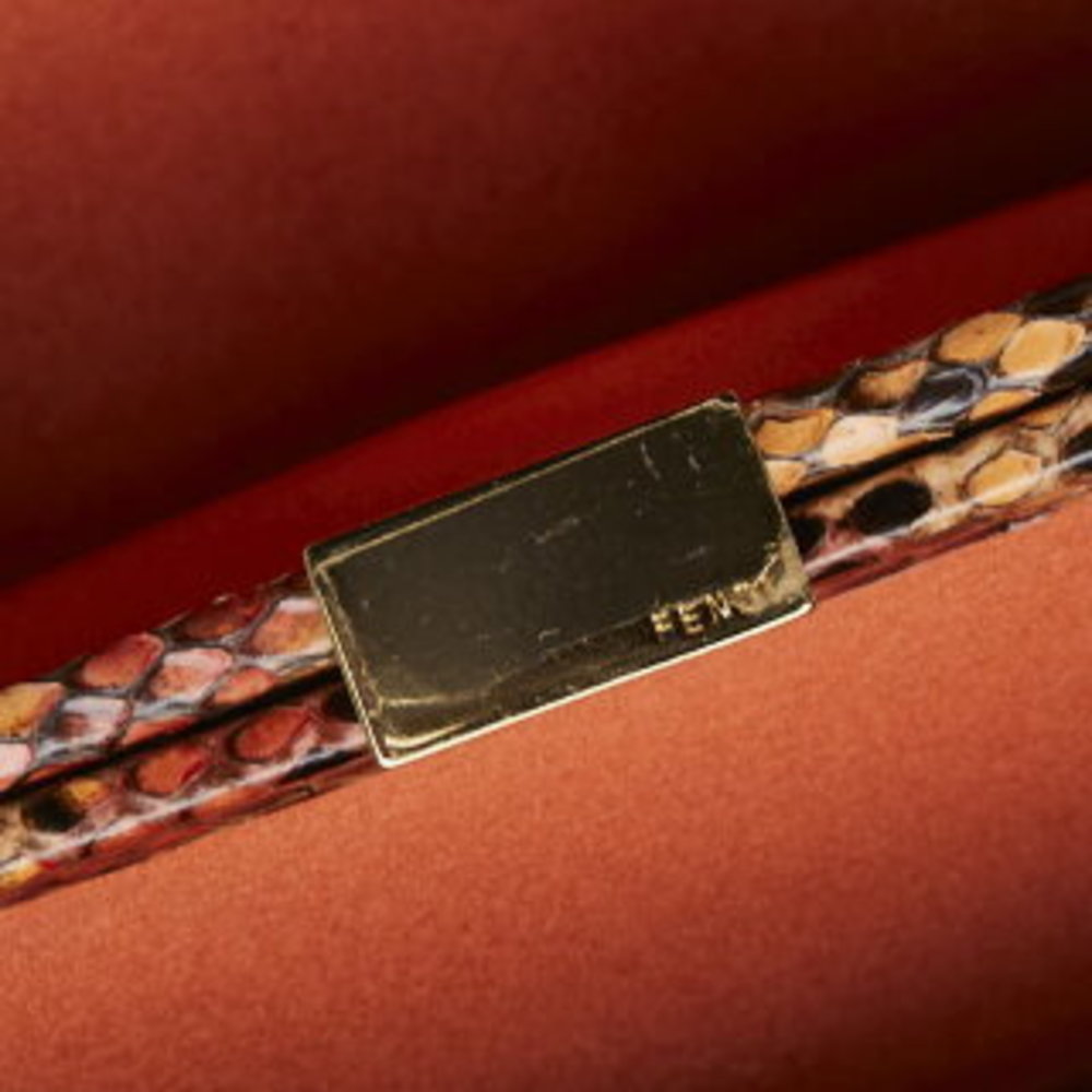 Fendi Mini Handbag Orange Multicolor Python - image 7